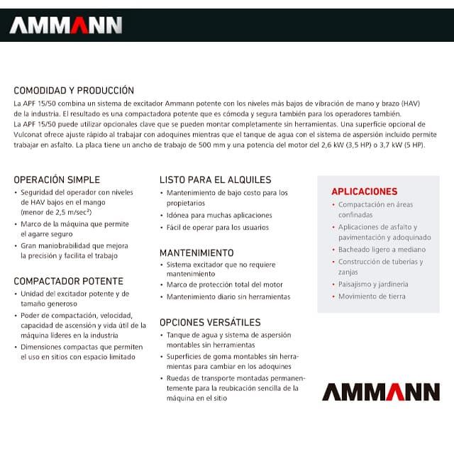 Plancha Compactación AMMANN APF-1550 Motor Honda - Imagen 2