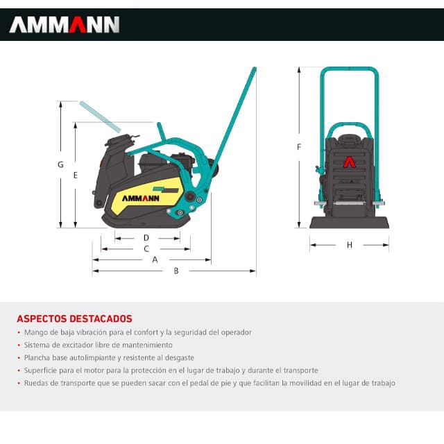Plancha Compactación AMMANN APF-1550 Motor Honda - Imagen 4