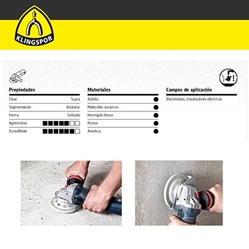 Plato Abrasivo Diamantado KLINGSPOR DS600A 125X22.23 - Imagen 2