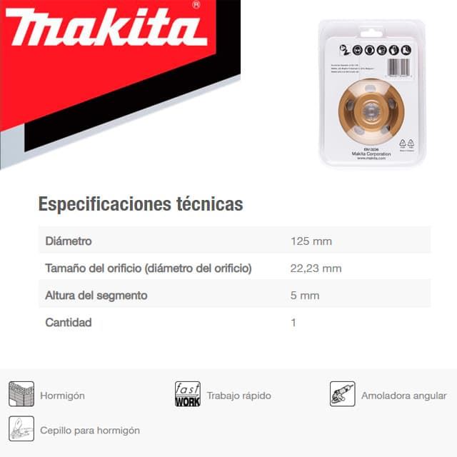 Plato Diamante MAKITA 125X22.23 - Imagen 2