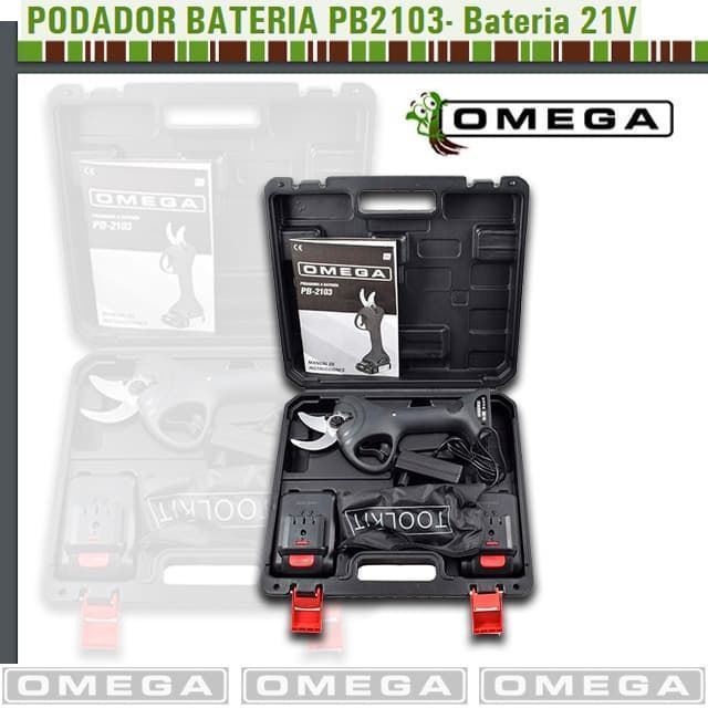 Podadora Batería OMEGA BSG-2130 21V Cargador + 2 Baterías Litio 2Ah - Imagen 3