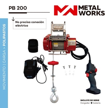 Polipasto a Batería 18V METAL WORKS PB200 - Imagen 1