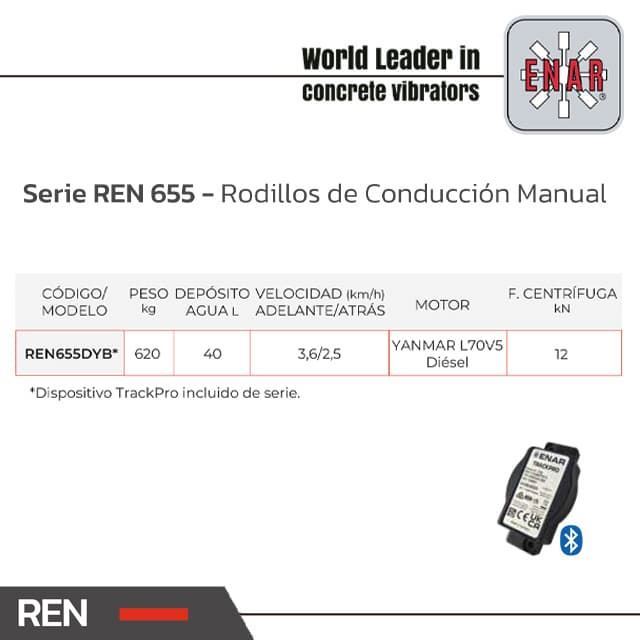 Rodillo Compactación ENAR REN655DYB Motor Yanmar Arranque Eléctrico - Imagen 3