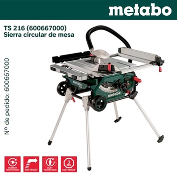 Sierra Circular de Mesa METABO TS216 Trolley - Imagen 1
