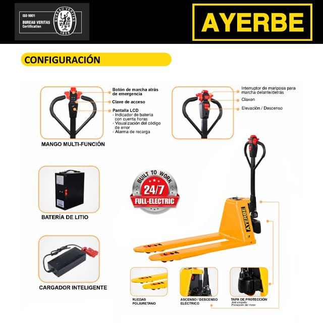 Transpaleta Eléctrica AYERBE AY-2000 EL - Imagen 4