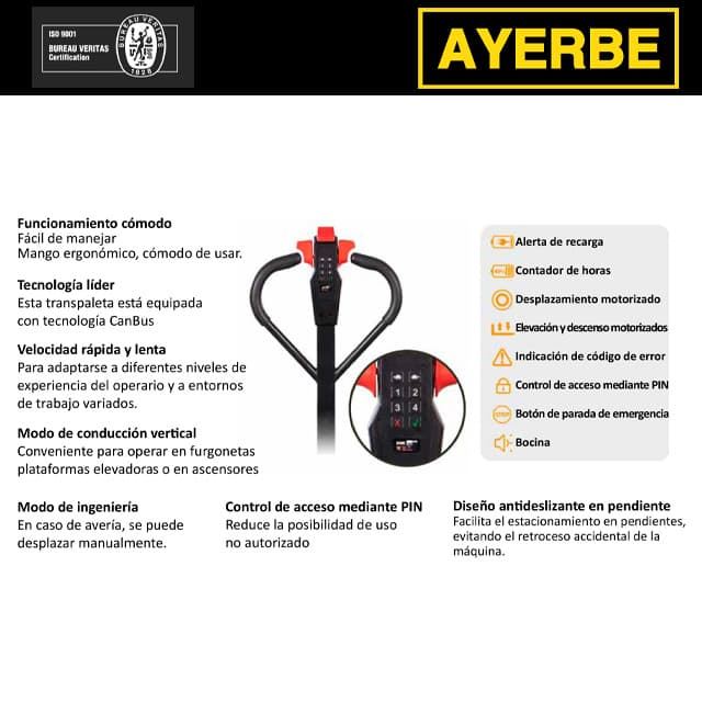 Transpaleta Eléctrica AYERBE AY-2000 EL - Imagen 6