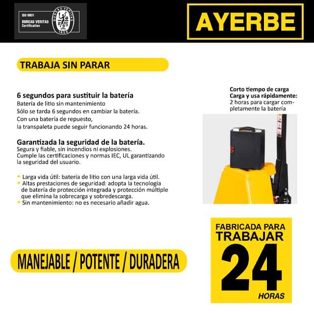 Transpaleta Eléctrica AYERBE AY-2000 EL - Imagen 9