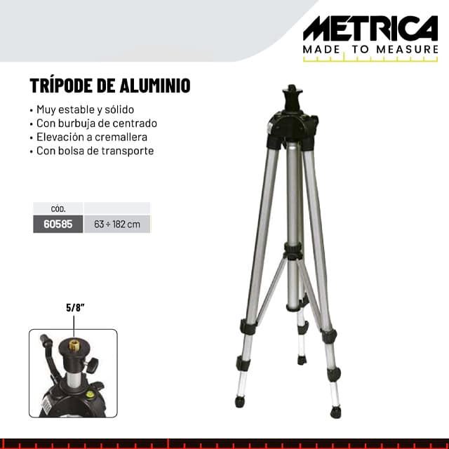 Trípode de Aluminio METRICA 63-182cm - Imagen 1