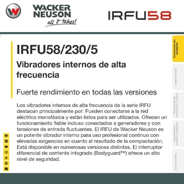 Vibrador Alta Frecuencia WACKER-NEUSON IRFU58/230 - Imagen 2