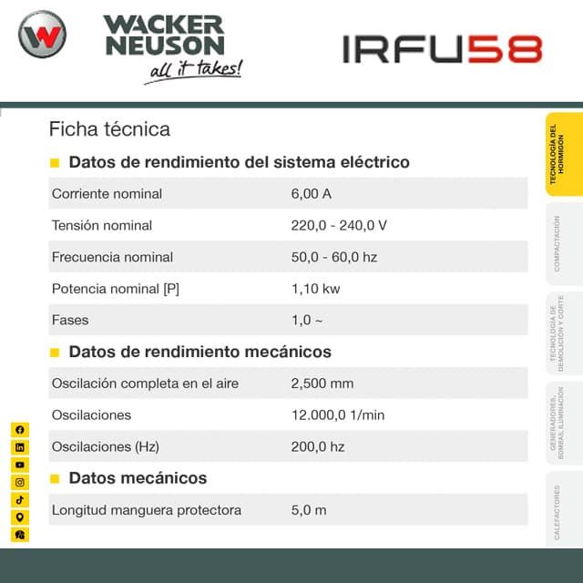Vibrador Alta Frecuencia WACKER-NEUSON IRFU58/230 - Imagen 4