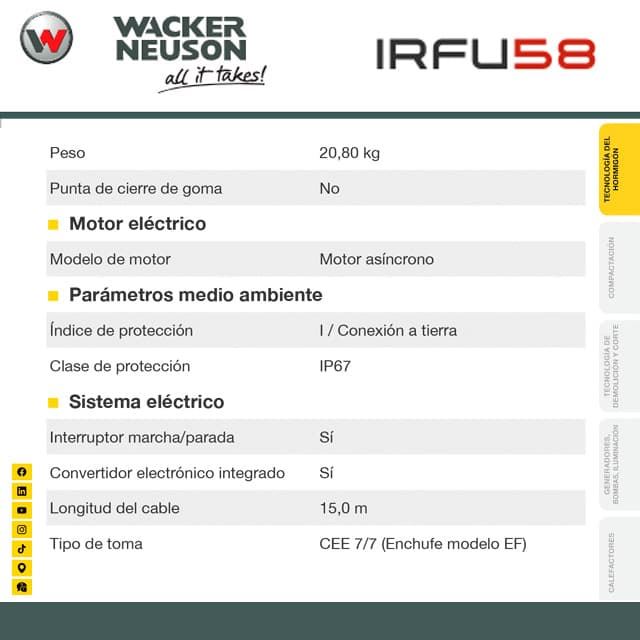 Vibrador Alta Frecuencia WACKER-NEUSON IRFU58/230 - Imagen 5